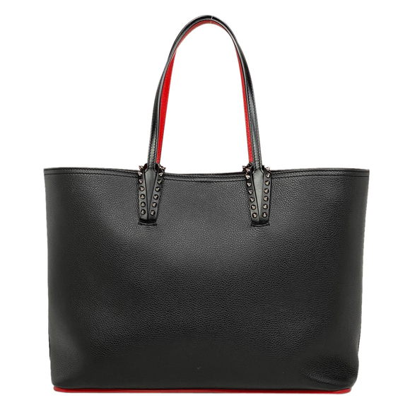 Christian Louboutin Cabata Tote Shoulder Bag Leather Black Red - Picture 3 of 8